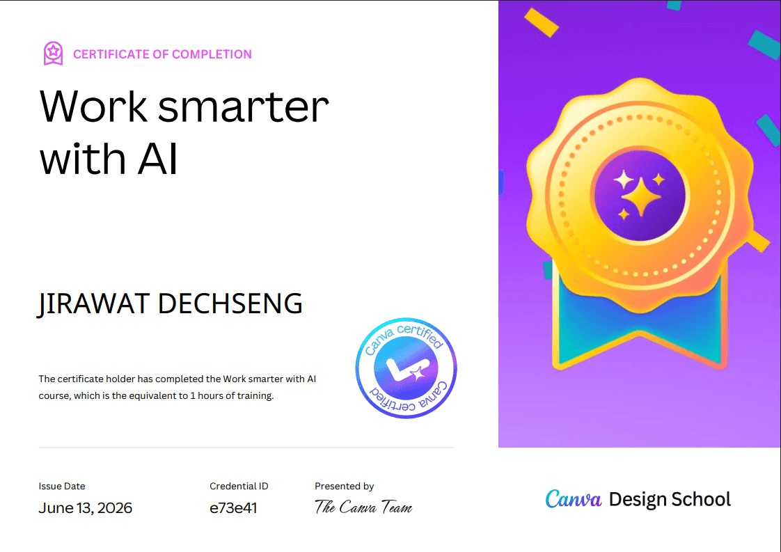 Certificate of Completion: Work smarter with AI